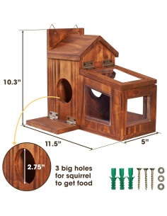 Comedero para Ardillas MIXUMON de Madera 29.5x16.5cm 2