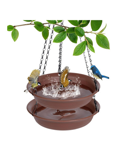 Bañera de Aves Colgante VUWEZ 30.48 cm Chocolate - 2 Paquete