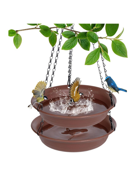 Bañera de Aves Colgante VUWEZ 30.48 cm Chocolate - 2 Paquete