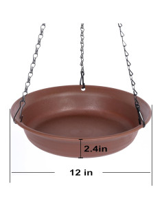 Bañera de Aves Colgante VUWEZ 30.48 cm Chocolate - 2 Paquete 2