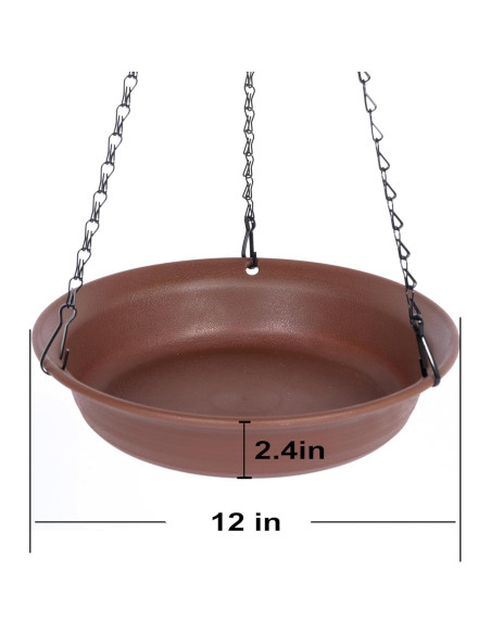 Bañera de Aves Colgante VUWEZ 30.48 cm Chocolate - 2 Paquete