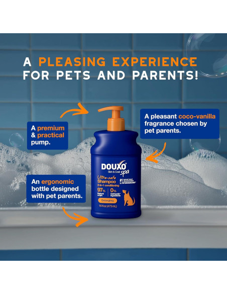 DOUXO Champú Acondicionador 2 en 1 para Perros 473 ml