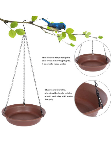 Bañera de Aves Colgante VUWEZ 30.48 cm Chocolate - 2 Paquete