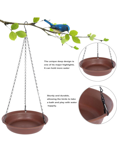 Bañera de Aves Colgante VUWEZ 30.48 cm Chocolate - 2 Paquete