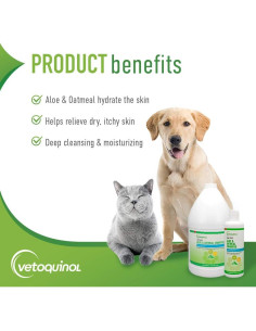 Champú Hidratante Aloe y Avena Vetoquinol 473 ml para Mascotas 2