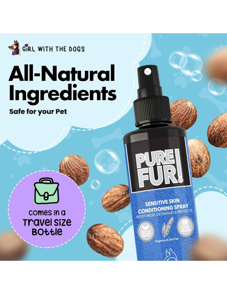 Spray Acondicionador para Perros Pure Fur! 236.6 ml - Girl With The Dogs