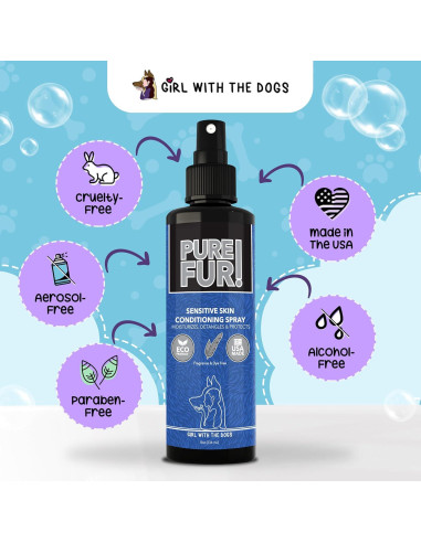 Spray Acondicionador para Perros Pure Fur! 236.6 ml - Girl With The Dogs