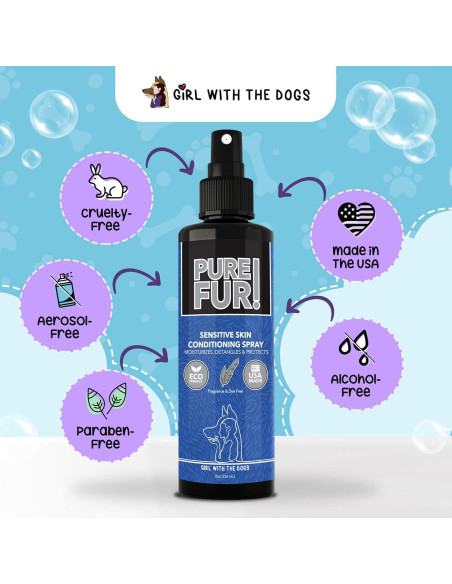 Spray Acondicionador para Perros Pure Fur! 236.6 ml - Girl With The Dogs