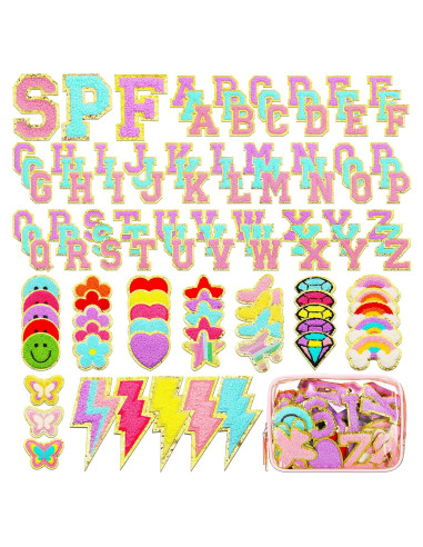 Parches de Letras Chenille Yilloog 120 Pcs para Ropa y Manualidades