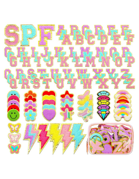 Parches de Letras Chenille Yilloog 120 Pcs para Ropa y Manualidades