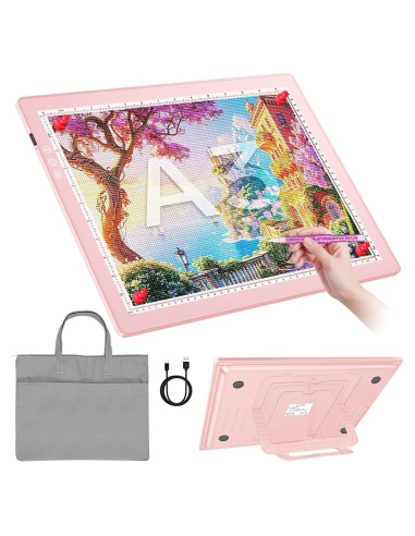 Caja de Luz LED Recargable ZEXALIGHT A3 Rosa 42x32cm