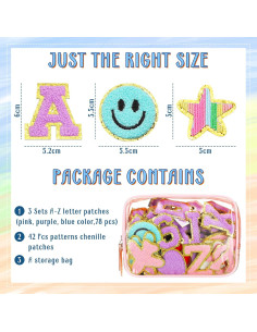 Parches de Letras Chenille Yilloog 120 Pcs para Ropa y Manualidades 2