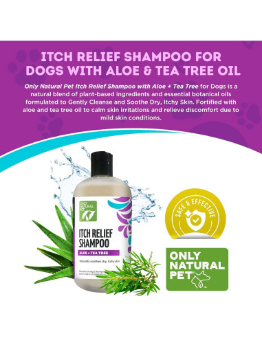 Champú Alivio Picazón Only Natural Pet 478 g Aloe Árbol Té