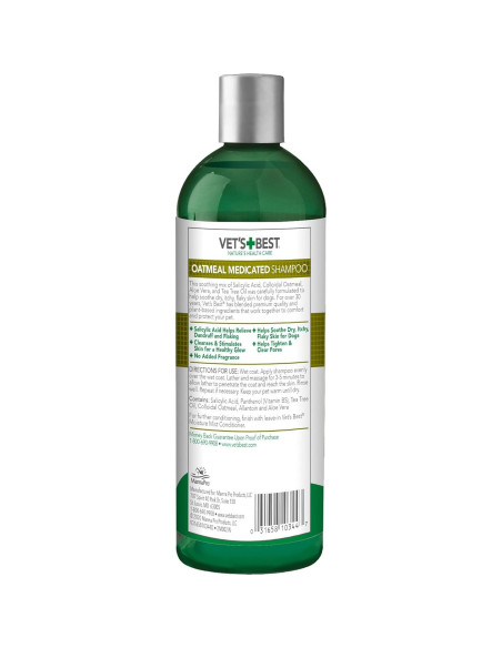 Champú Medicado de Avena Vet's Best para Perros 473 ml