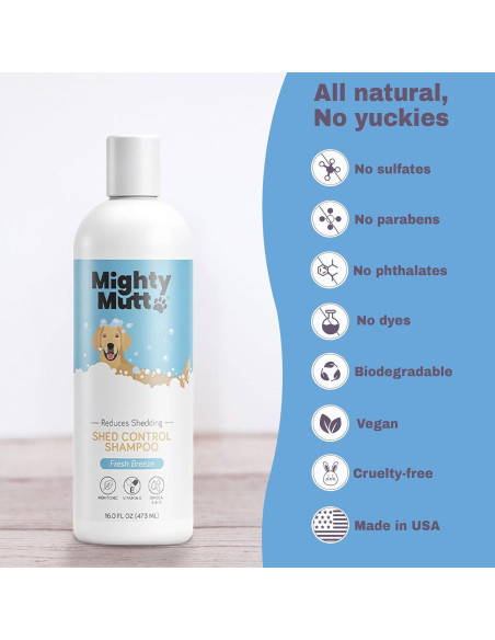 Champú Deshedding Mighty Mutt 473 ml - Hipoalergénico para Perros
