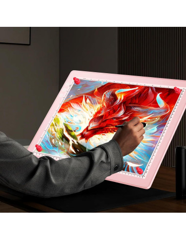 Caja de Luz LED Recargable ZEXALIGHT A3 Rosa 42x32cm