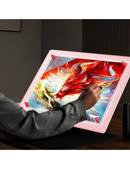 Caja de Luz LED Recargable ZEXALIGHT A3 Rosa 42x32cm