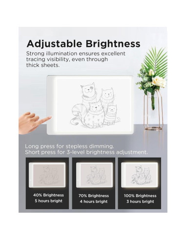 Tablero de Trazado LED A4 Barito 2 en 1 Recargable