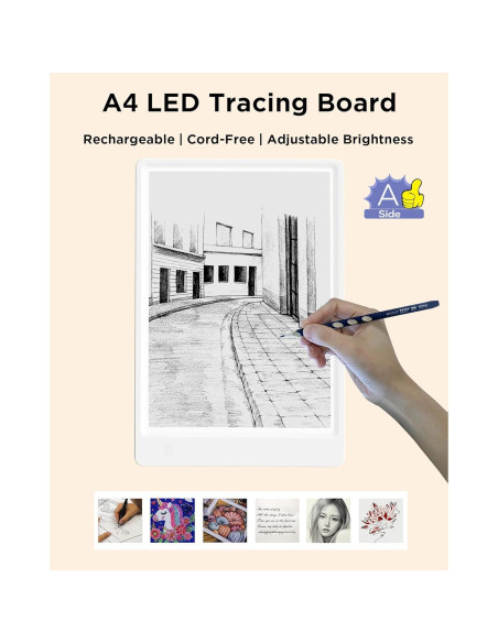 Tablero de Trazado LED A4 Barito 2 en 1 Recargable