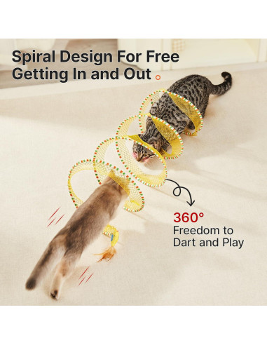 Túnel Espiral Interactivo para Gatos Potaroma 50.8 cm