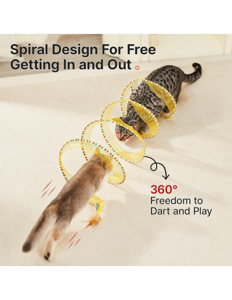 Túnel Espiral Interactivo para Gatos Potaroma 50.8 cm