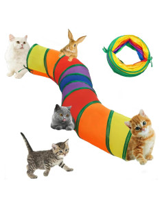 Túnel Plegable para Gatos Mabaytir Arcoíris 120 cm Interactivo