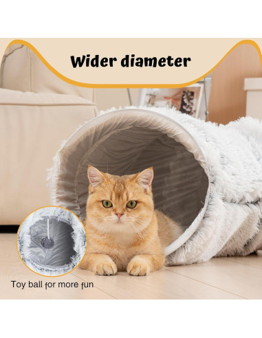 Cama de túnel para gatos Avont gris con cojín lavable