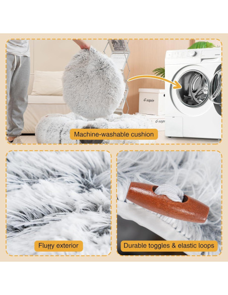 Cama de túnel para gatos Avont gris con cojín lavable