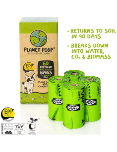 Bolsas Compostables para Perros Planet Poop - 60 Unidades 2