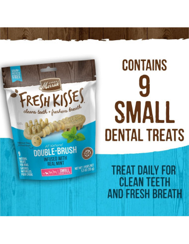 Masticables Dentales Merrick Fresh Kisses para Perros Pequeños 6.8-11.3 Kg - Caja de 36