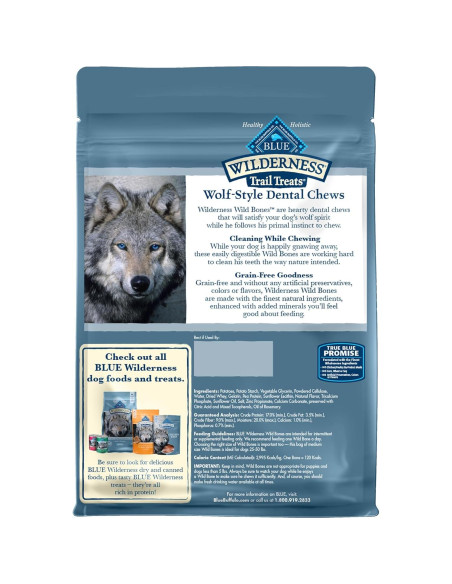 Golosinas Dentales Blue Buffalo Wilderness Medianas 27 oz