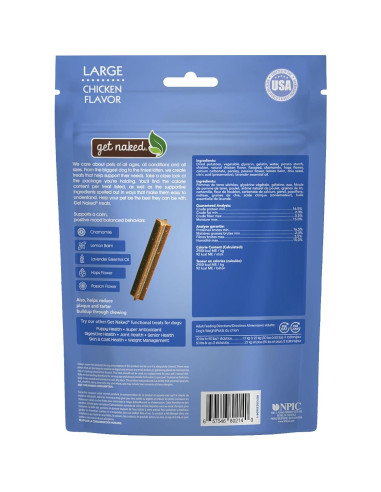 Get Naked Calming Dental Sticks para Perros 187 g Sabor Pollo