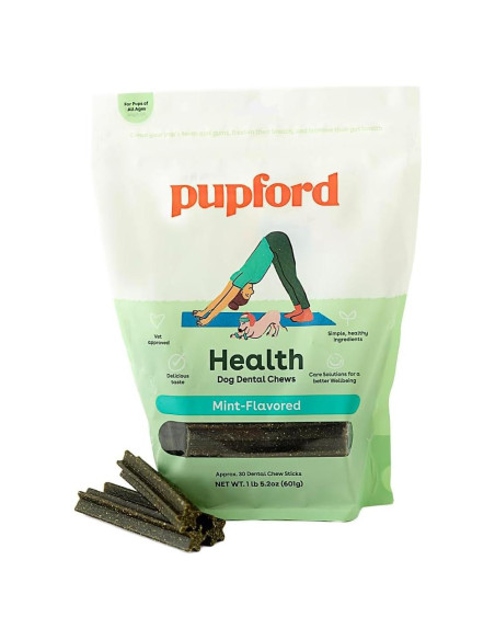 Pupford Dental Chews para Perros 30 Unidades 10.16 cm