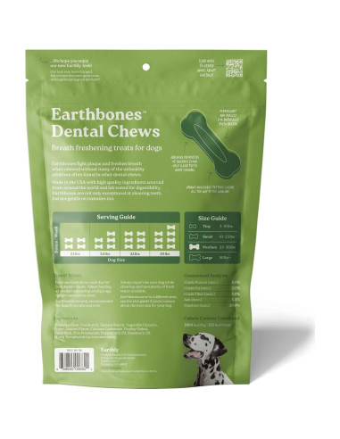 Masticables Dentales Earthbones para Perros 30 Huesos 9-23kg