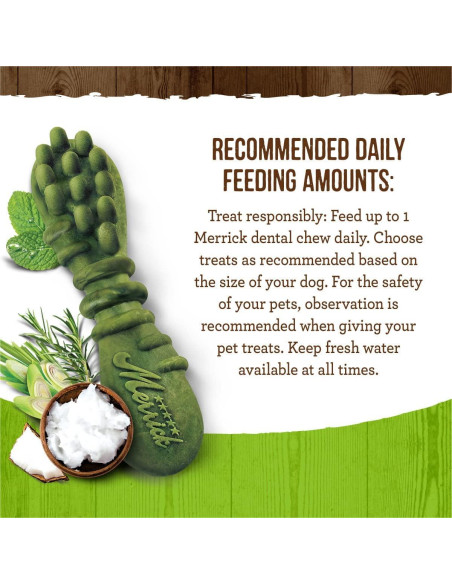 Masticables Dentales Merrick Fresh Kisses Para Perros Grandes 22.68 Kg - Caja 16 Unidades