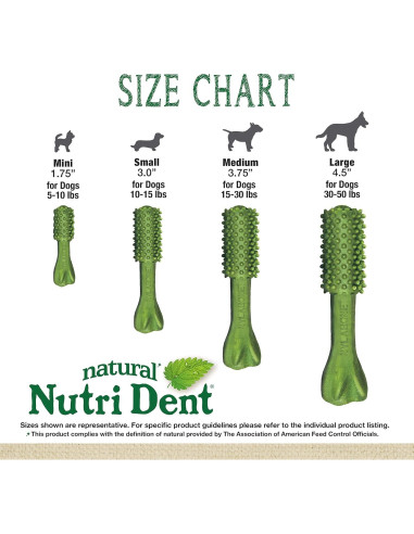 Masticables Dentales Nutri Dent para Perros Sabor Menta Fresca - 5.6 oz