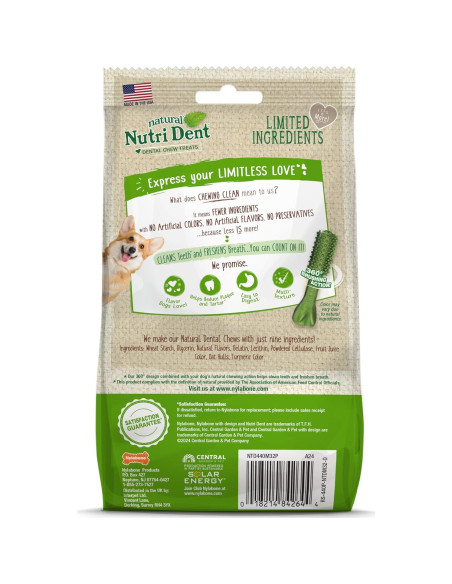 Masticables Dentales Nutri Dent para Perros Sabor Menta Fresca - 5.6 oz