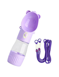 Botella de Agua para Perros Genérico Plegable 21.5cm Púrpura
