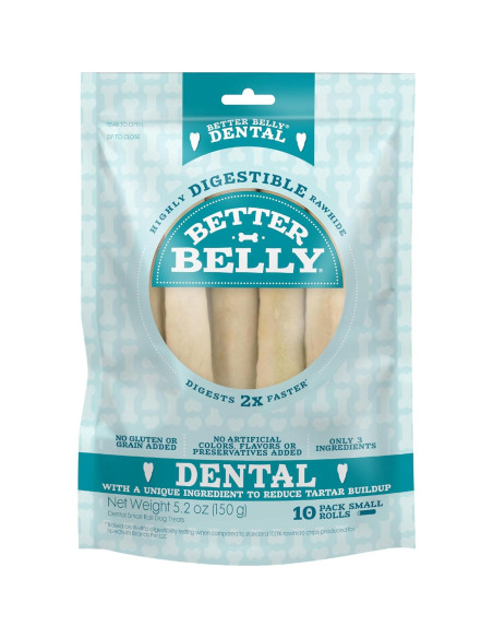 Masticables Dentales para Perros Mejor Barriga 10 Unidades 8.9-10.2 cm