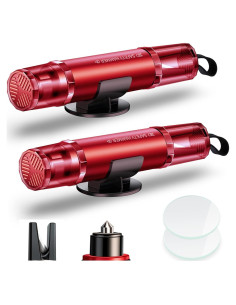 Paquete de 2 Martillos de Seguridad HundRare C003AR Rojo