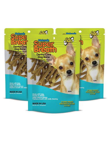 Huesos Dentales Fido Super Breath Mini 3 Paquetes 227g