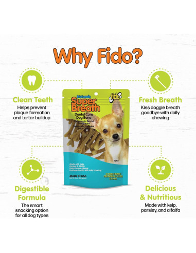 Huesos Dentales Fido Super Breath Mini 3 Paquetes 227g