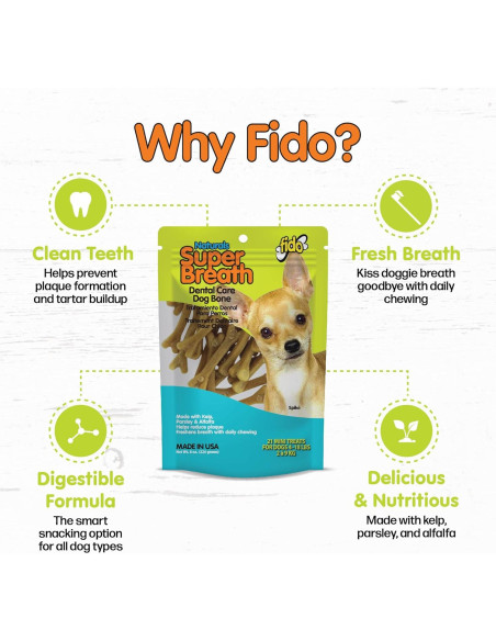 Huesos Dentales Fido Super Breath Mini 3 Paquetes 227g