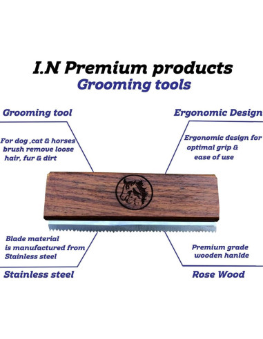 Cepillo Deshedding I.N Premium para Perros, Gatos y Caballos 12.7 cm