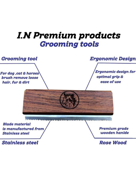 Cepillo Deshedding I.N Premium para Perros, Gatos y Caballos 12.7 cm