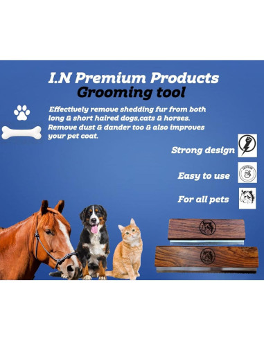 Cepillo Deshedding I.N Premium para Perros, Gatos y Caballos 12.7 cm