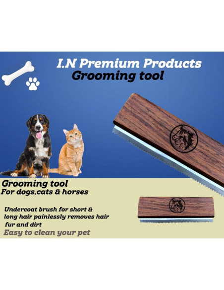 Cepillo Deshedding I.N Premium para Perros, Gatos y Caballos 12.7 cm