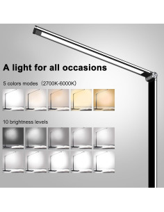 Lámpara de Escritorio LED AFROG 8 en 1 Cargador Inalámbrico 10W 2