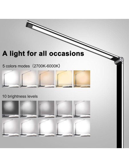 Lámpara de Escritorio LED AFROG 8 en 1 Cargador Inalámbrico 10W