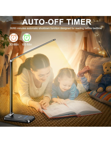 Lámpara de Escritorio LED AFROG 8 en 1 Cargador Inalámbrico 10W